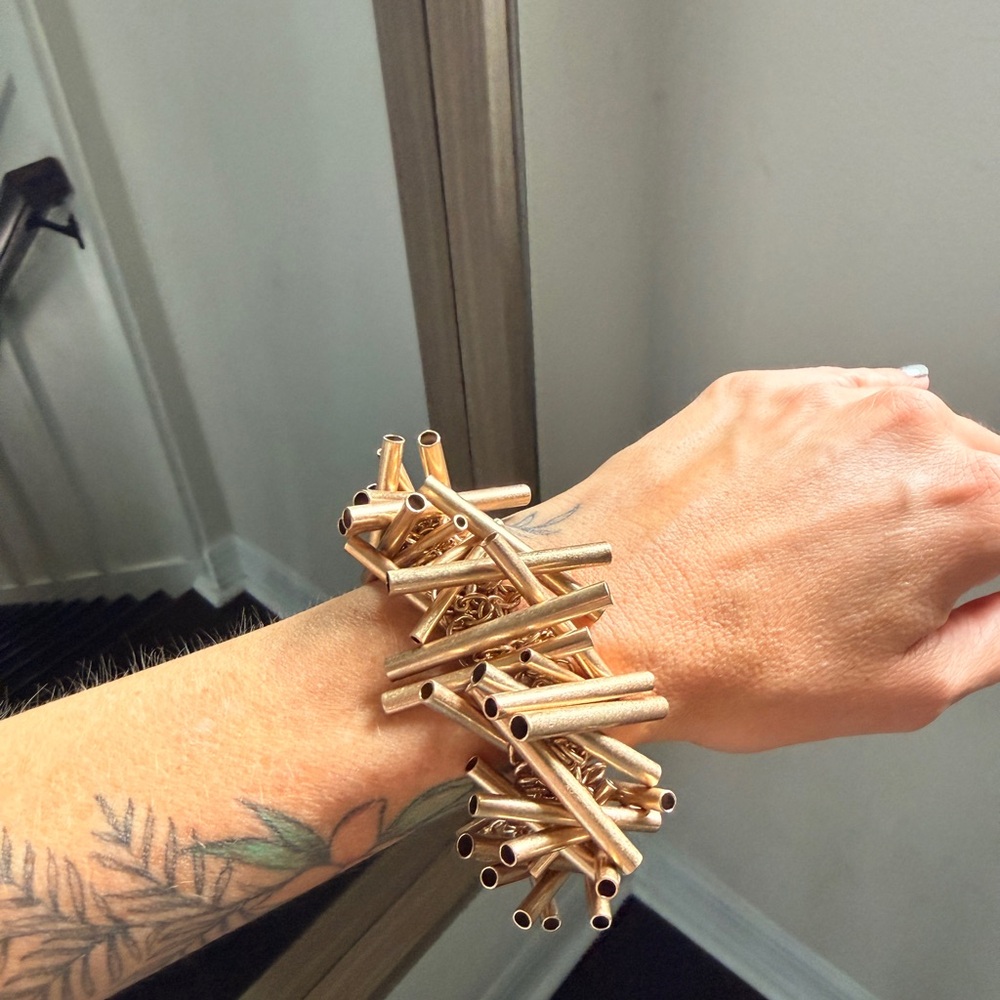 MarlaWynne Gold Tube Bracelet New